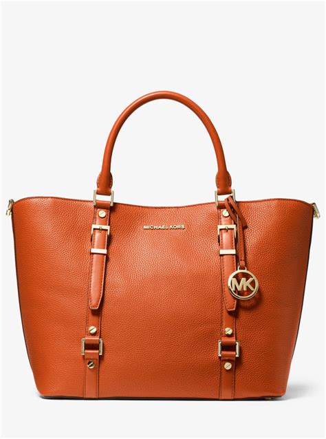 michael kors bedford signature tote|Michael Kors pebble leather tote.